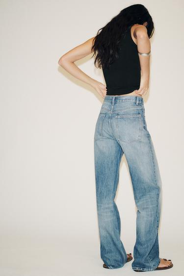 JEAN TRF À JAMBES LARGES TAILLE HAUTE LONGUEUR CHEVILLE - Bleu de Zara - Image 4