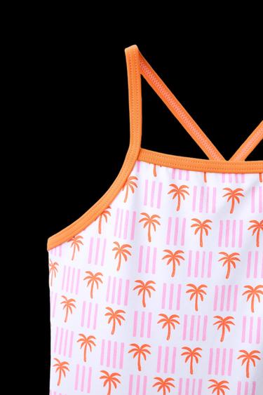 1-6 AÑOS/ BAÑADOR ESTAMPADO PALMERITAS - Naranja de Zara