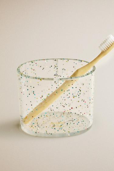 GLITTER RESIN TOOTHBRUSH HOLDER - Multicoloured by Zara