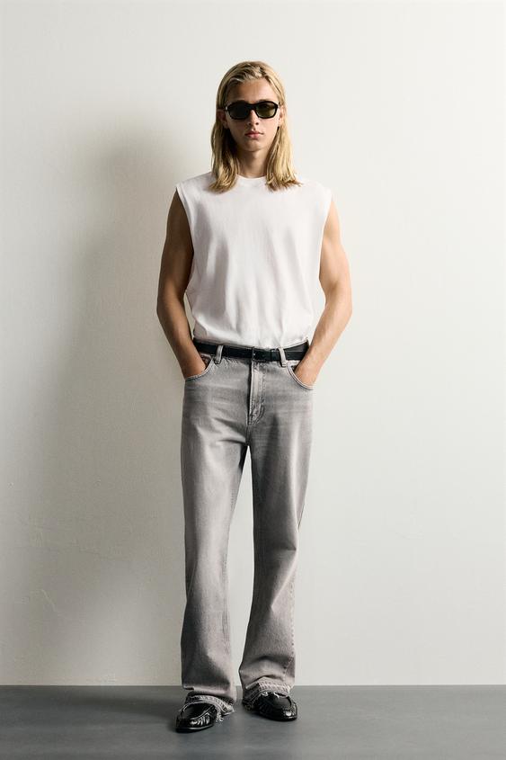 JEANS FLARE FIT - Gris de Zara - Imagen 0