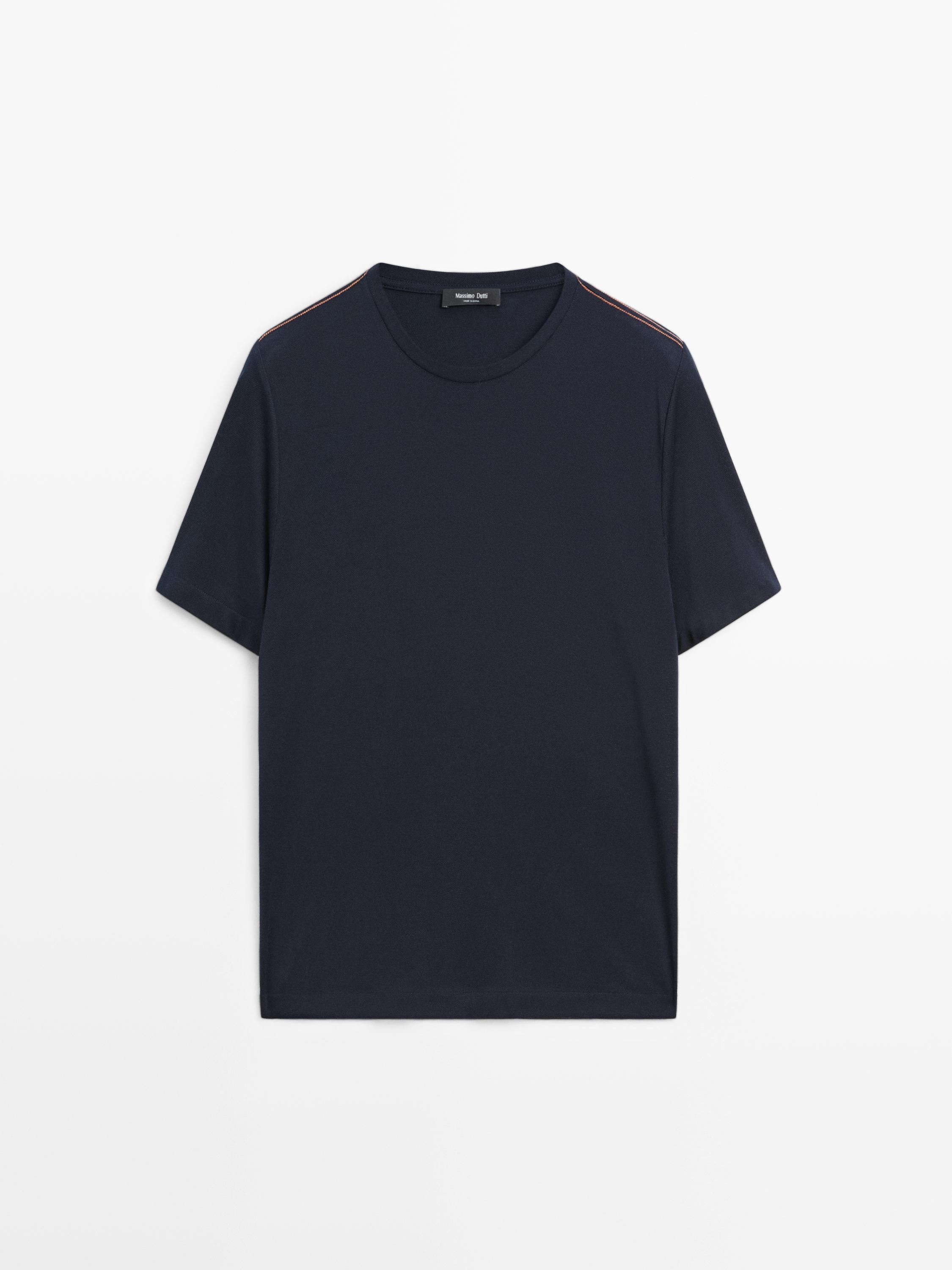 Short sleeve T-shirt with contrast seam detail