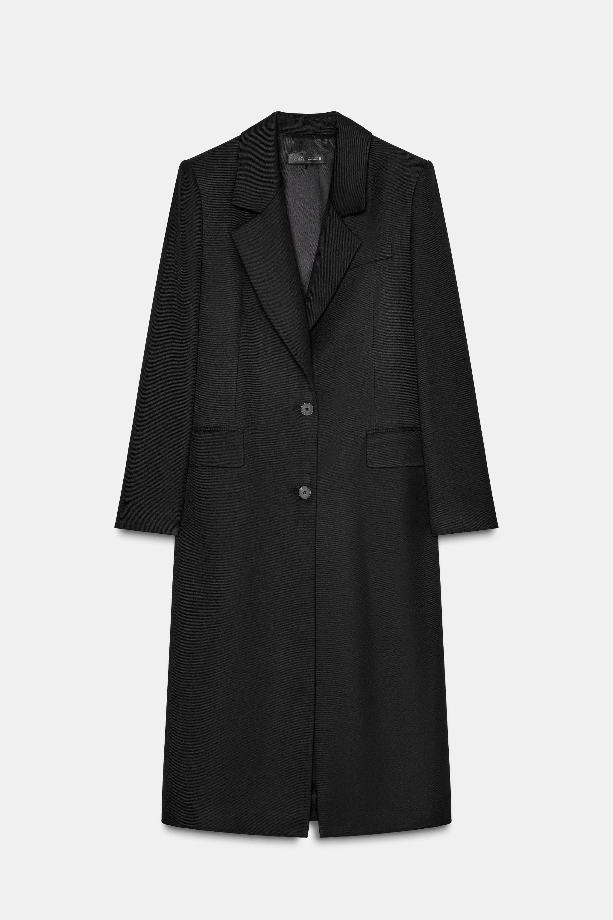 【新品未使用タグ付き】ZARA ヘリンボーン柄ドロップショルダーコート 新品未使用タグ付き】ZARA ヘリンボーン柄ドロップショルダーコート