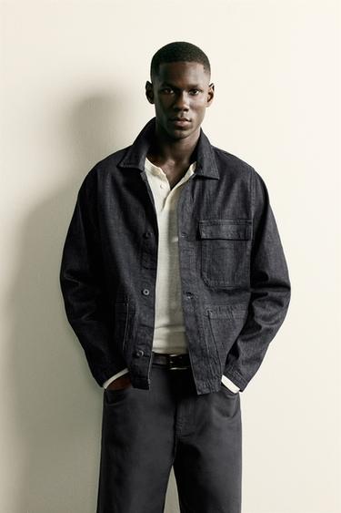 Zara DENIM POCKET OVERSHIRT - Indigo