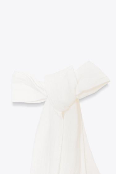 TOP À LACETS - Blanc cassé de Zara - Image 7
