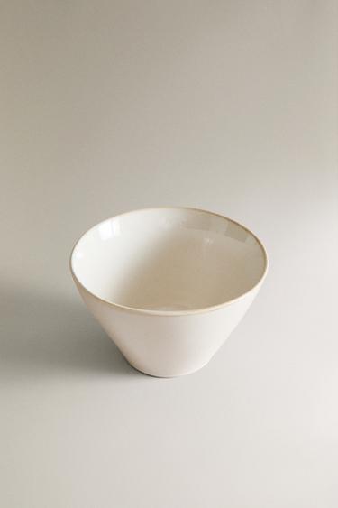 STONEWARE BOWL WITH CONTRAST RIM - Cream by Zara - Image 1