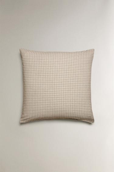 CHECK FLANNEL PILLOWCASE - Ecru by Zara - Image 2