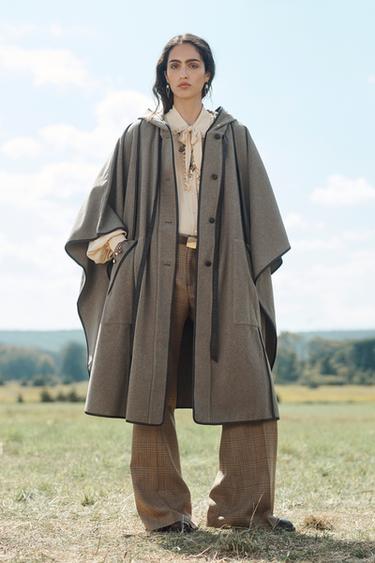 OVERSIZE WOOL BLEND CAPE LIMITED EDITION - Stone by Zara