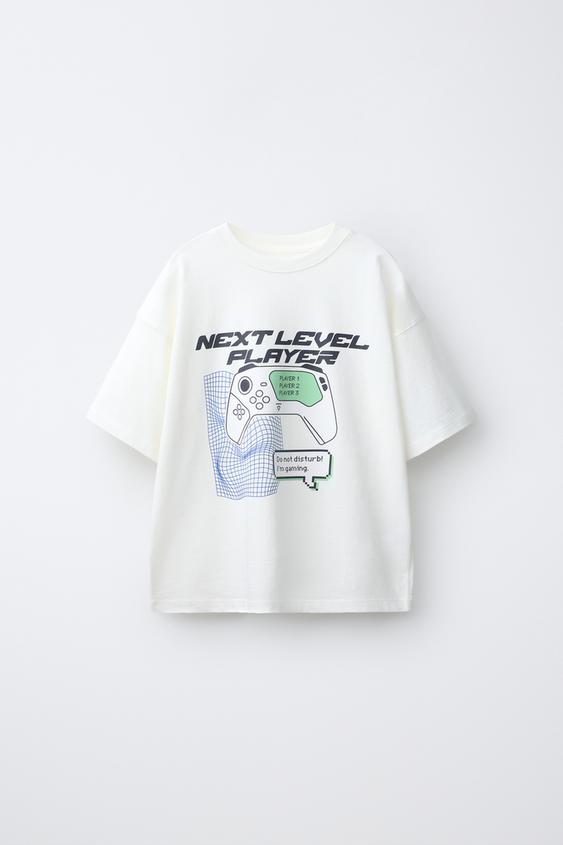 GAMING PRINT T-SHIRT - Oyster-white by Zara - Image 0