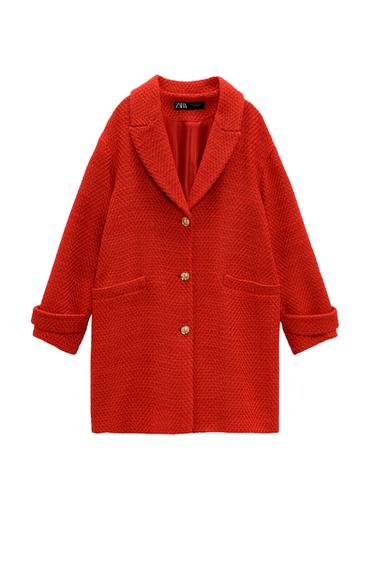 GOLD BUTTON TEXTURED COAT