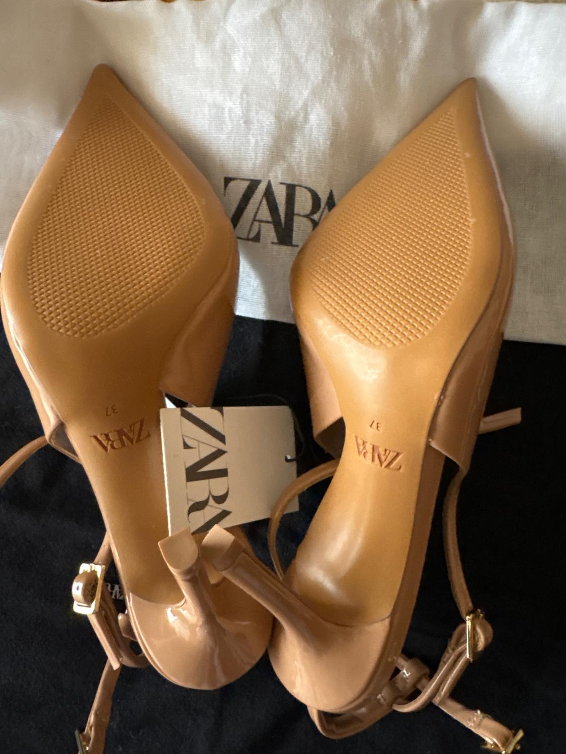 PATENT-FINISH HEELED SLINGBACK SHOES - Image 3