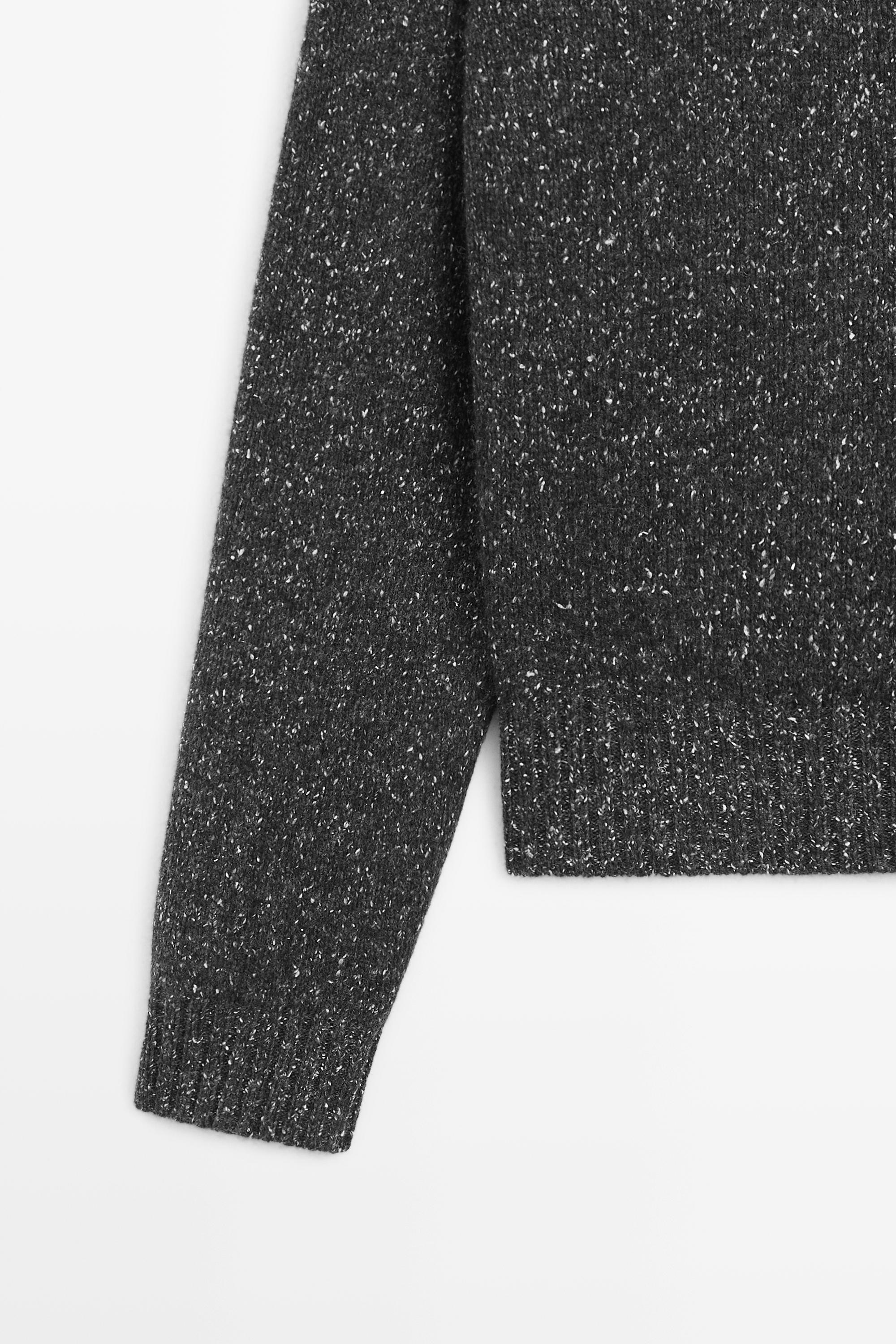 Cardigan en maille chinée laine et cachemire