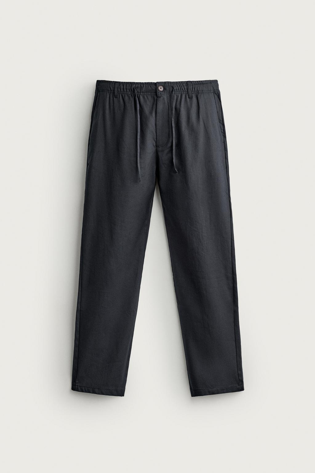 COTTON/LINEN RELAXED FIT TROUSERS