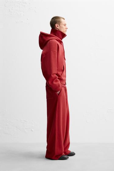 LIMITED EDITION WIDE-LEG JOGGER TROUSERS - Red by Zara - Image 3