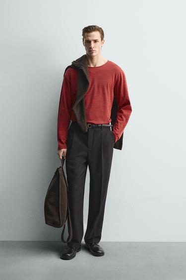 CAMISETA JACQUARD LISTRADA LIMITED EDITION - Vermelho da Zara - Imagem 0