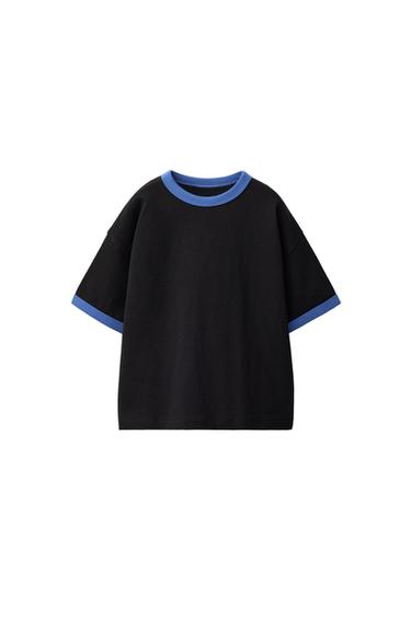 تيشرت بلمسات متباينة - أسود by Zara