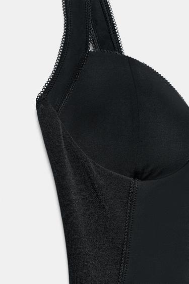 ROBE MI-LONGUE BIMATIÈRE AVEC POLYAMIDE - Noir de Zara - Image 7