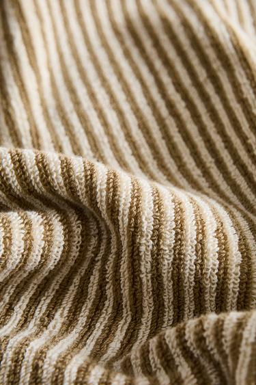 Zara STRIPED BATH TOWEL - Mid-green