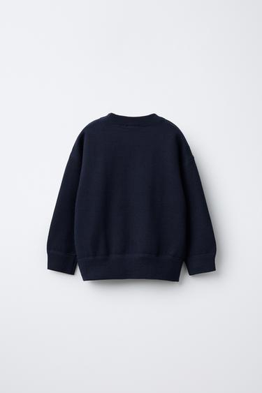PLAIN KNIT SWEATER - Blue by Zara - Image 1