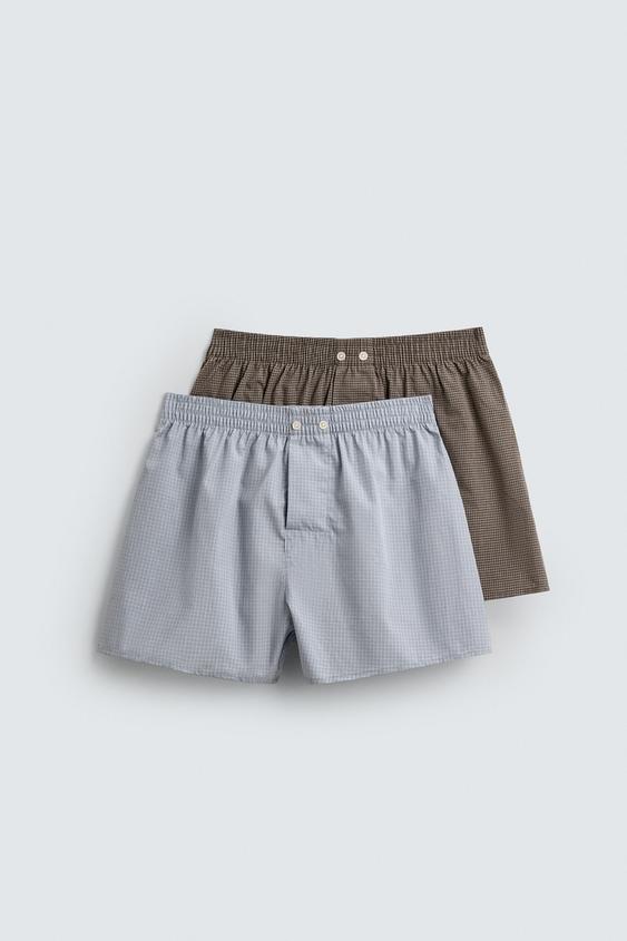 TWO-PACK COMBINED POPLIN BOXERS
