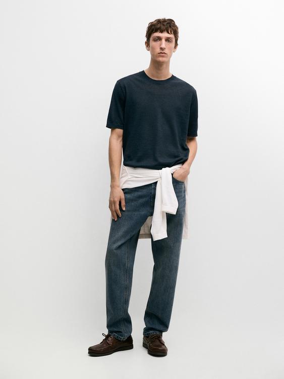 Lightweight 100% linen knit T-shirt from Zara - $100