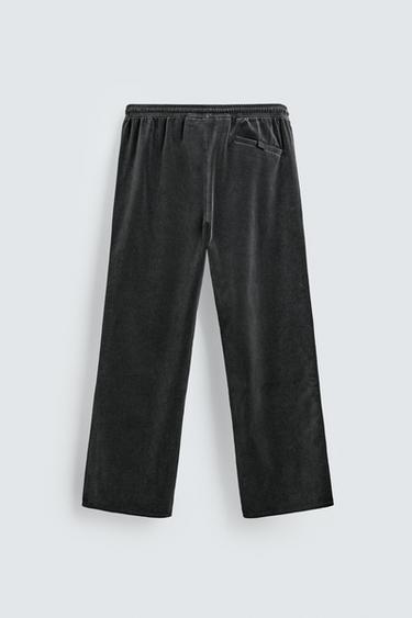 VELVET TROUSERS WITH TAPING X SR_A - Anthracite grey by Zara - Image 6