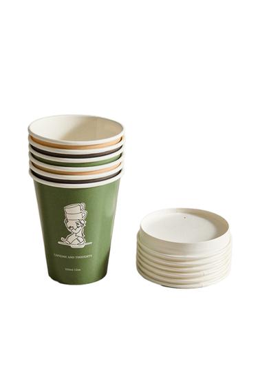 KAFFEEBECHER MIT DECKEL (6ER-PACK) - Braun von Zara