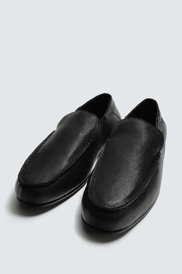 LEATHER LOAFERS - Black by Zara - Image 4