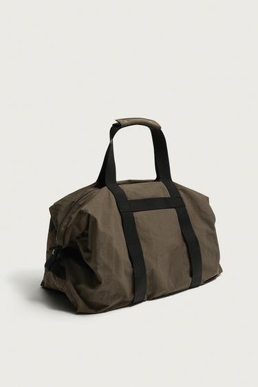 Zara NYLON TRAVEL BAG - Khaki Green