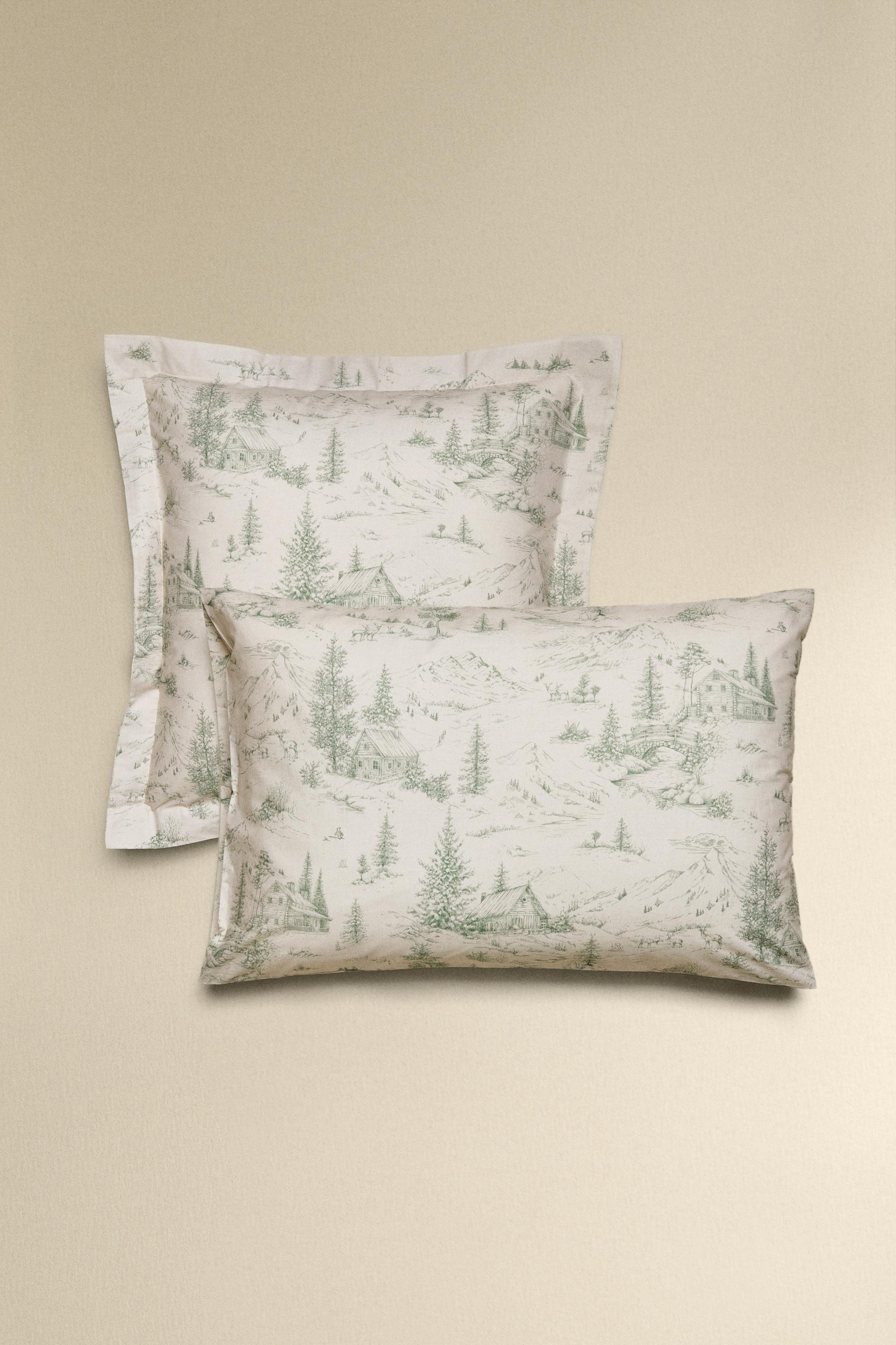 TOILE DE JOUY CHRISTMAS PERCALE PILLOWCASE