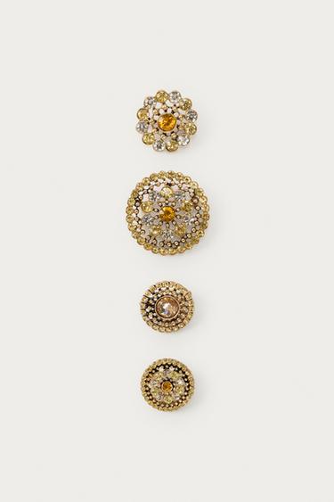 PACK OF 4 FLOWER BROOCHES MARISA BERENSON X ZARA - Golden by Zara - Image 1