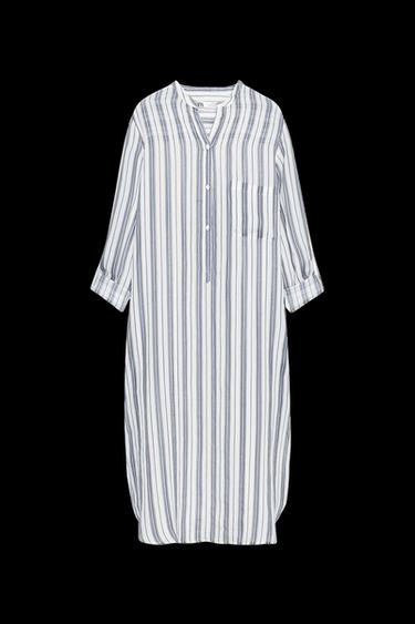 LANGES RAMIE-HEMD – LIMITED EDITION - Weiß / Blau von Zara