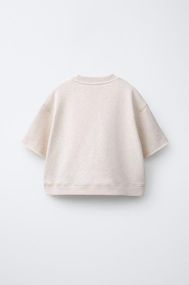 T-SHIRT JOGGING EN MOLLETON - Sable / Chiné de Zara - Image 1