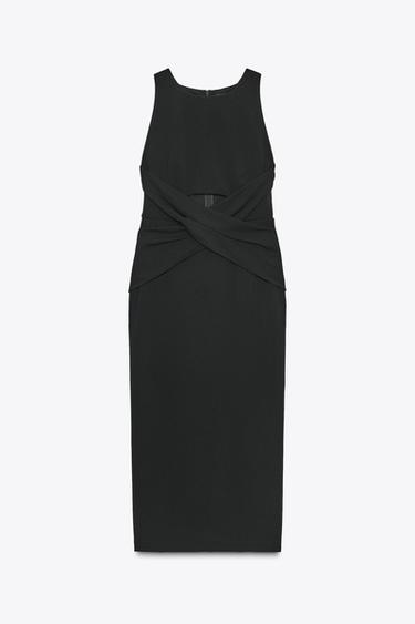 VESTIDO MIDI CUT OUT - Negro de Zara - Imagen 0