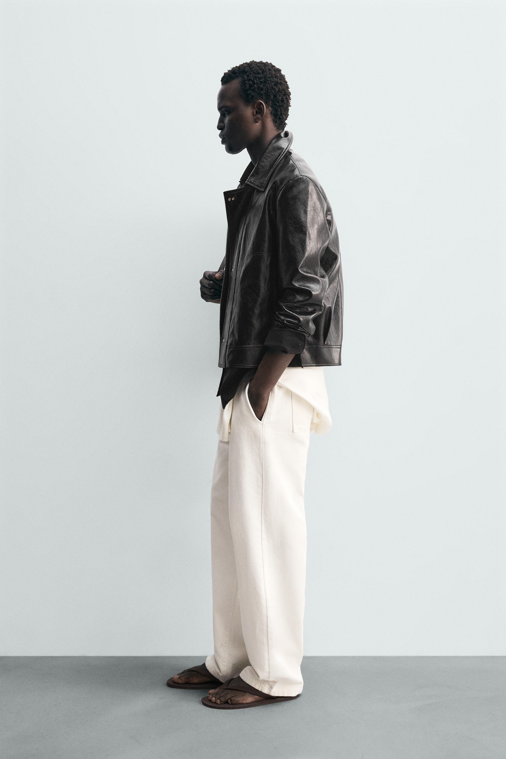 トグルボタン付きフェイクレザー ジャケット - ブラック | ZARA Japan