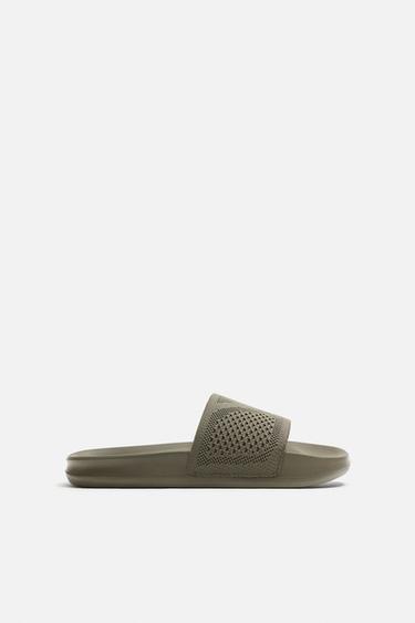 BATH SLIDES - Khaki Green by Zara