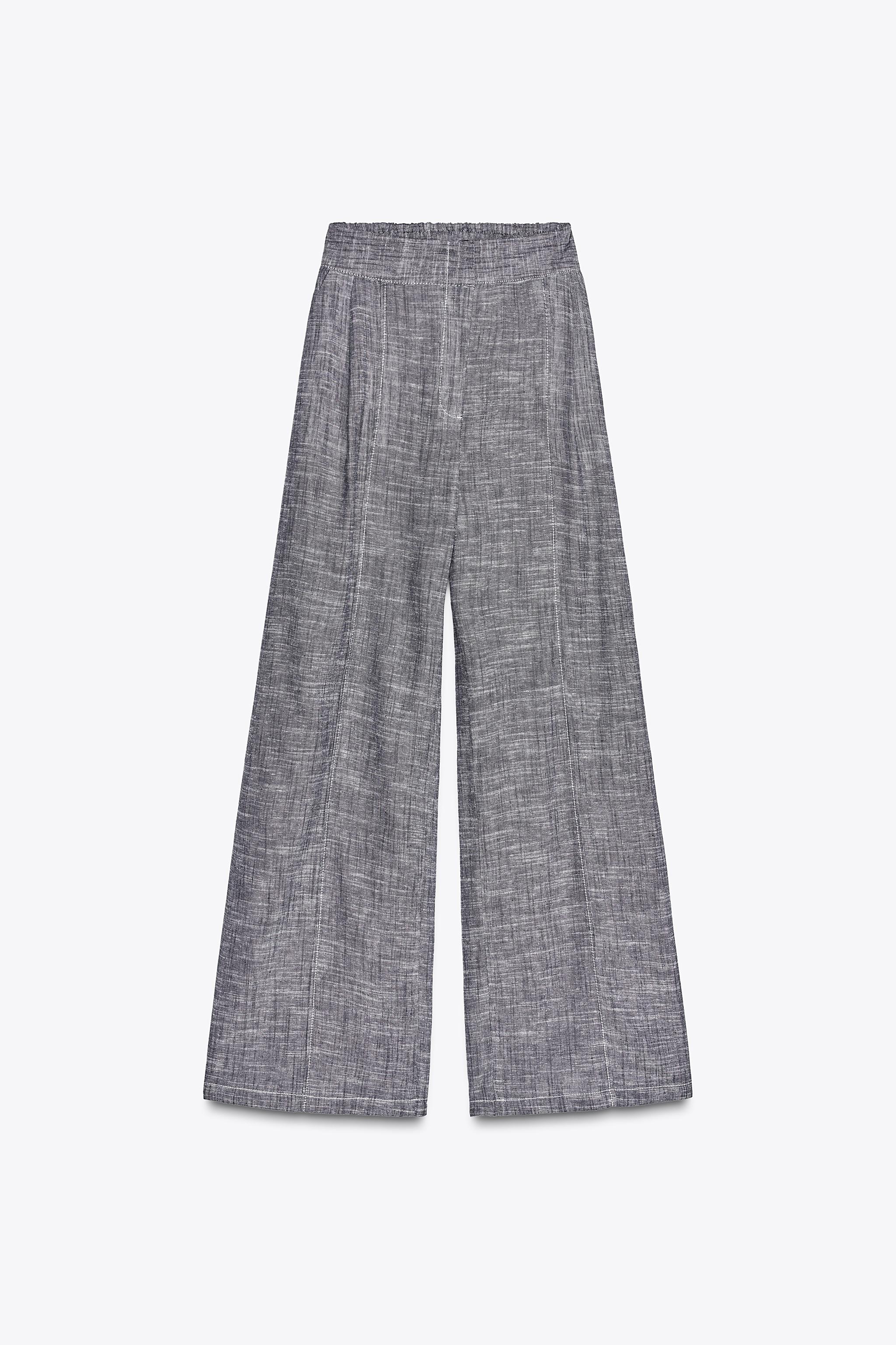 【ZARA】リネンワイドパンツ 3396/784/405 リネンワイドパンツ - インディゴブルー | ZARA Japan / 日本