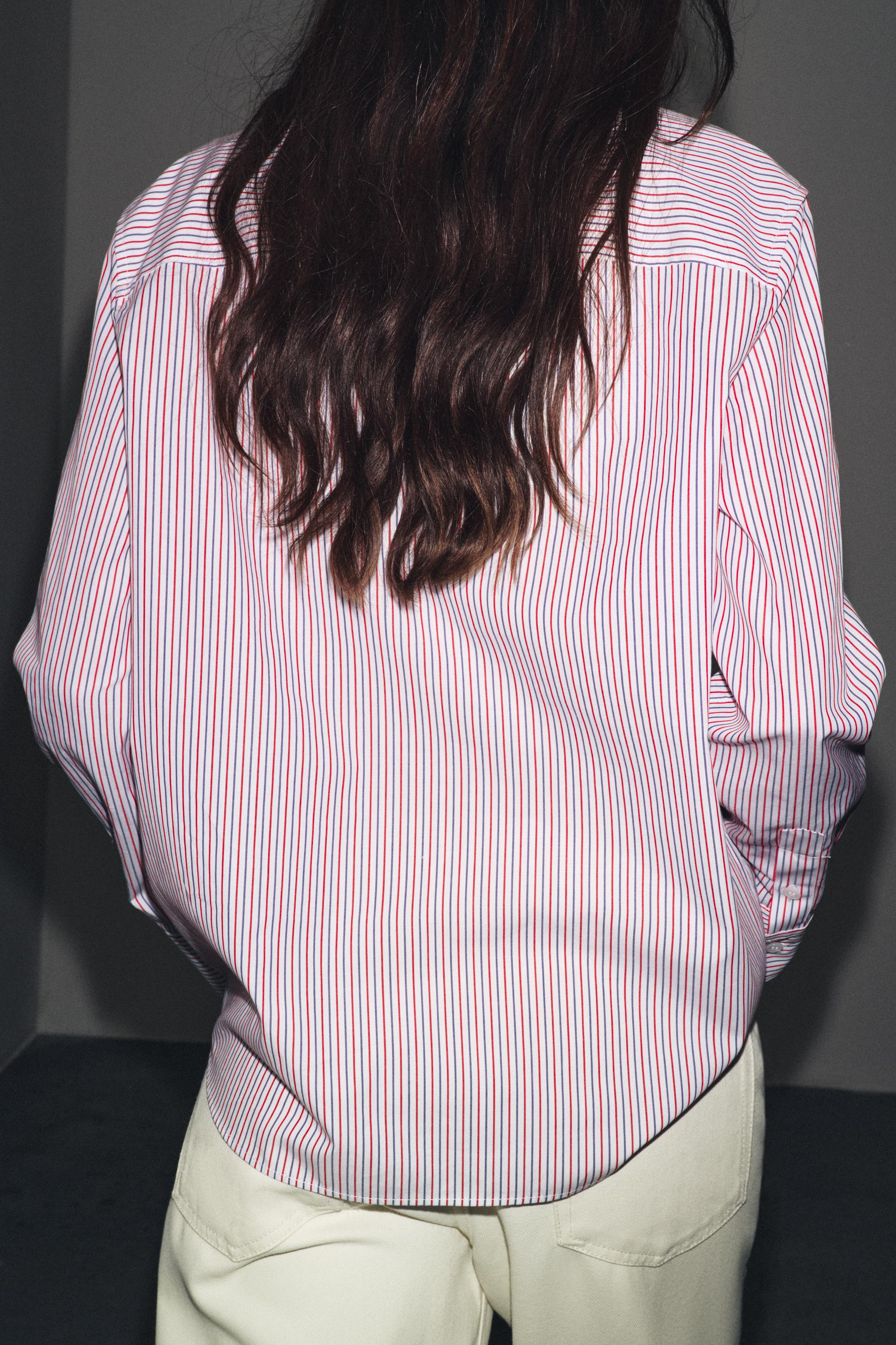 CHEMISE EN POPELINE À RAYURES COLLECTION ZW