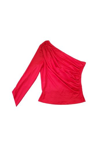 RED ONE SHOULDER TOP