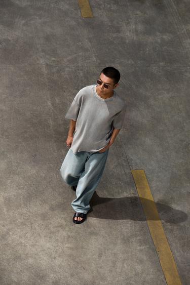 WASHED TECHNICAL T-SHIRT - Greyish by Zara - Image 0