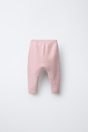 CROCHET FLOWER KNIT TROUSERS - Light pink by Zara - Image 1