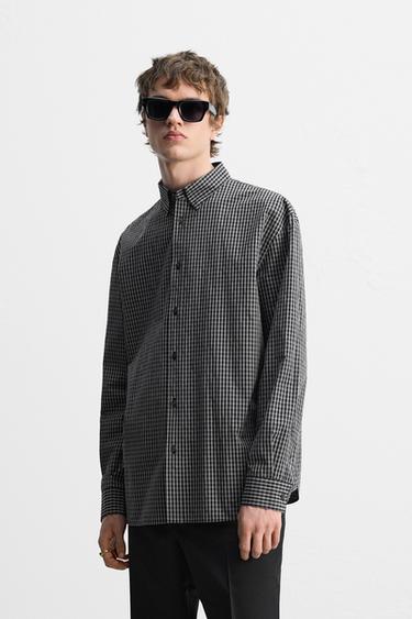 CHECK SHIRT - Black by Zara