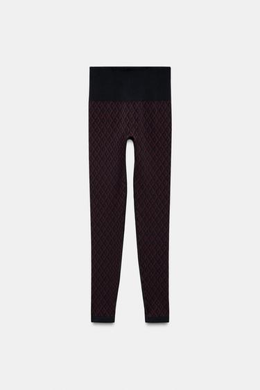 LEGGING JACQUARD SKI COLLECTION - Bordeaux de Zara