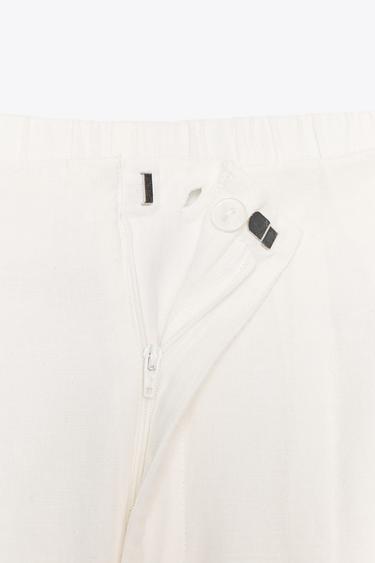 EMBROIDERED TROUSERS - Oyster-white by Zara - Image 7