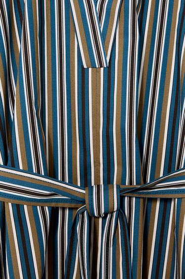 ROBE RAYURES CEINTURE LIMITED EDITION - Marron-Bleu de Zara - Image 9
