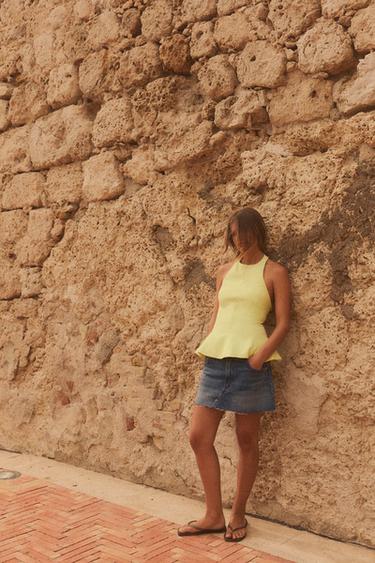 TOP HALTER PEPLUM - Limón de Zara - Imagen 0
