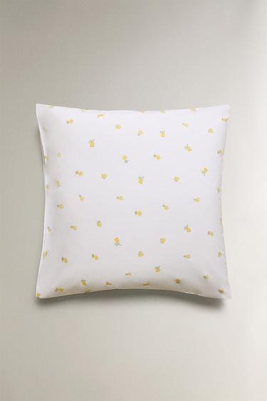 MIMOSA PRINT COTTON PILLOWCASE - Oyster-white by Zara - Image 1