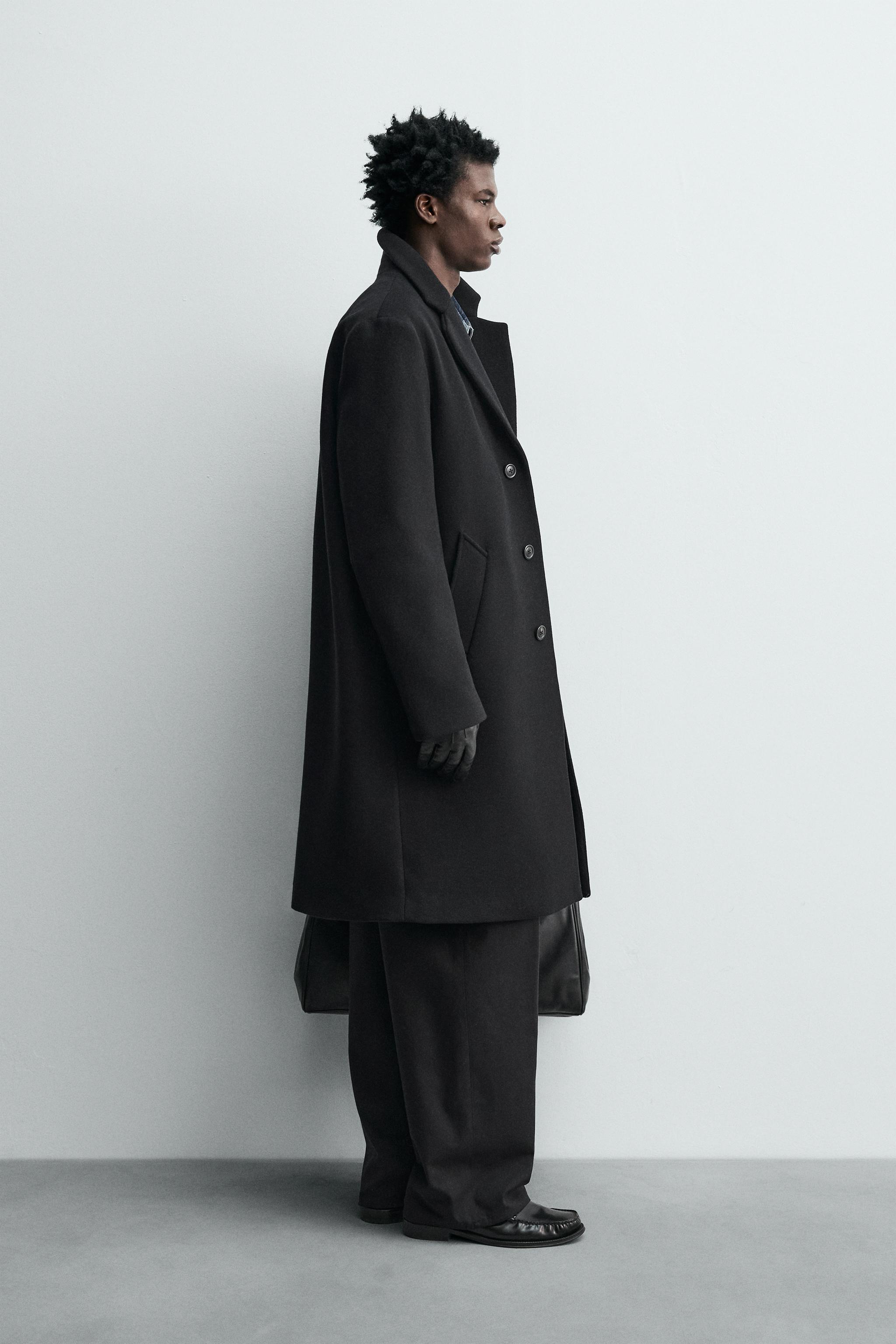 グレー　ウールブレンド　ダブル　ブレストコート　ZARA ウール製ダブルブレストコート - グレー | ZARA Japan / 日本