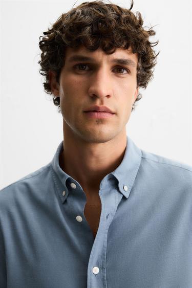 CHEMISE REGULAR FIT - bleu-poudré de Zara - Image 4