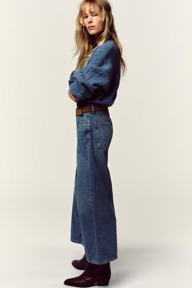 JEAN Z.08 COURT ET LARGE TAILLE HAUTE CEINTURE - Bleu moyen de Zara - Image 4