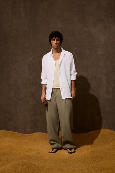 100% LINEN SHIRT - White by Zara